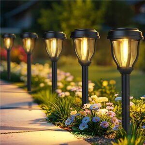 12 Pack Solar Lights Outdoor Waterproof Pathway Garden Yard Walkway Landscape
